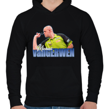 PRINTFASHION Michael van Gerwen - Férfi kapucnis pulóver - Fekete férfi pulóver, kardigán