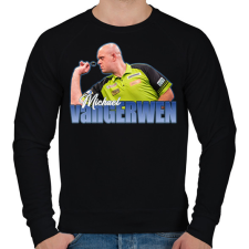 PRINTFASHION Michael van Gerwen - Férfi pulóver - Fekete férfi pulóver, kardigán
