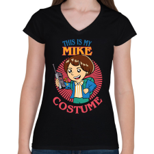 PRINTFASHION Mike costume - Női V-nyakú póló - Fekete női póló