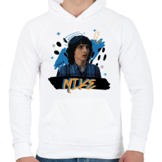 PRINTFASHION Mike - Stranger Things - Férfi kapucnis pulóver - Fehér