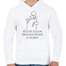 PRINTFASHION MIKOR ISZOM - Férfi kapucnis pulóver - Fehér