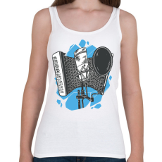 PRINTFASHION Mikrofon - Női atléta - Fehér