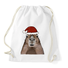PRINTFASHION Mikulás Capybara - Sportzsák, Tornazsák - Fehér tornazsák