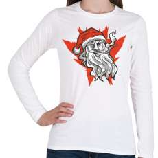 PRINTFASHION Mikulás cigivel - Női hosszú ujjú póló - Fehér