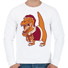 PRINTFASHION Mikulás dínó - Férfi pulóver - Fehér férfi pulóver, kardigán
