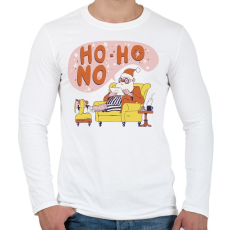 PRINTFASHION Mikulás - ho ho NO - Férfi hosszú ujjú póló - Fehér