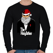 PRINTFASHION Mikulás keresztapa - Férfi pulóver - Fekete férfi pulóver, kardigán
