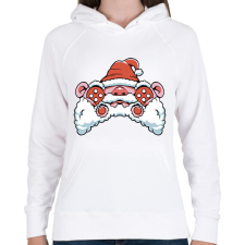 PRINTFASHION Mikulás kontroller - Női kapucnis pulóver - Fehér női pulóver, kardigán