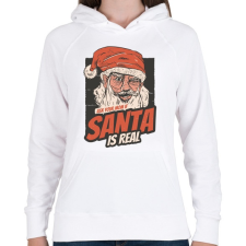 PRINTFASHION Mikulás létezik - kérdezd meg anyát - Női kapucnis pulóver - Fehér női pulóver, kardigán