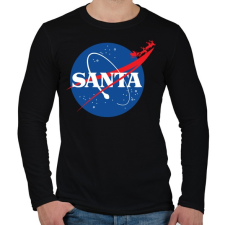 PRINTFASHION Mikulás NASA - Férfi hosszú ujjú póló - Fekete férfi póló