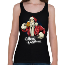 PRINTFASHION mikulás - Női atléta - Fekete női trikó