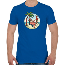 PRINTFASHION Mikulás nyaral - Férfi póló - Királykék férfi póló