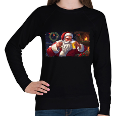 PRINTFASHION mikulás sörözik - Női pulóver - Fekete