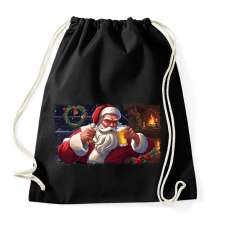 PRINTFASHION mikulás sörözik - Sportzsák, Tornazsák - Fekete tornazsák
