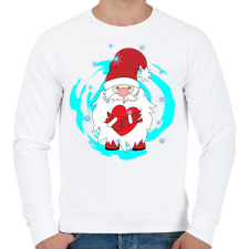 PRINTFASHION Mikulás szívvel hóesésben - Férfi pulóver - Fehér férfi pulóver, kardigán