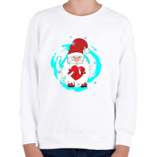 PRINTFASHION Mikulás szívvel hóesésben - Gyerek pulóver - Fehér gyerek pulóver, kardigán