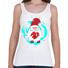 PRINTFASHION Mikulás szívvel hóesésben - Női atléta - Fehér női trikó