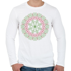 PRINTFASHION Mikulásvirágos téli mandala - Férfi hosszú ujjú póló - Fehér