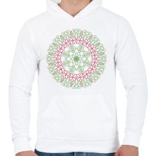 PRINTFASHION Mikulásvirágos téli mandala - Férfi kapucnis pulóver - Fehér férfi pulóver, kardigán