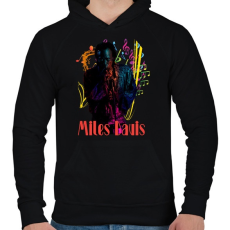 PRINTFASHION miles davis colorful - Férfi kapucnis pulóver - Fekete