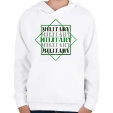 PRINTFASHION Military - Gyerek kapucnis pulóver - Fehér gyerek pulóver, kardigán
