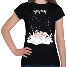 PRINTFASHION Milky way - Női póló - Fekete női póló