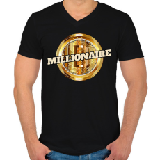 PRINTFASHION MILLIONAIRE - Férfi V-nyakú póló - Fekete