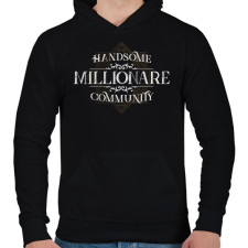 PRINTFASHION Millionare - Férfi kapucnis pulóver - Fekete férfi pulóver, kardigán