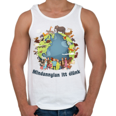 PRINTFASHION Mindannyian itt élünk - Férfi atléta - Fehér