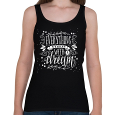 PRINTFASHION Minden egy álommal kezdődik - Női atléta - Fekete