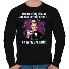 PRINTFASHION Minden férfi hős - Férfi pulóver - Fekete férfi pulóver, kardigán
