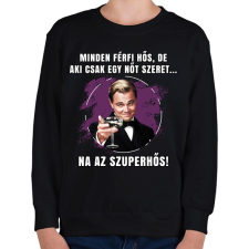 PRINTFASHION Minden férfi hős - Gyerek pulóver - Fekete gyerek pulóver, kardigán