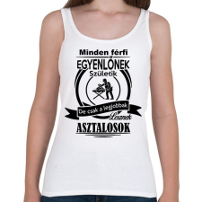 PRINTFASHION minden férfi asztalosnak születik - Női atléta - Fehér női trikó