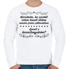 PRINTFASHION Minden fontos pillanatban - Férfi pulóver - Fehér