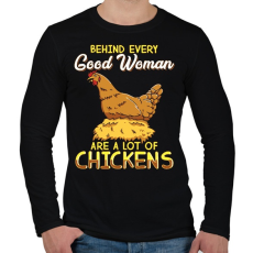 PRINTFASHION Minden jó nőnek van otthon csirkéje - Férfi hosszú ujjú póló - Fekete
