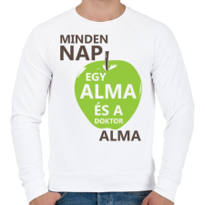 PRINTFASHION minden-nap-egy-alma-brown-green - Férfi pulóver - Fehér férfi pulóver, kardigán