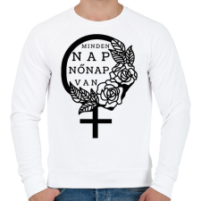 PRINTFASHION Minden nap - Férfi pulóver - Fehér férfi pulóver, kardigán