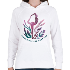 PRINTFASHION Minden nap jóga nap van - Női kapucnis pulóver - Fehér