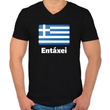 PRINTFASHION Minden OK Görögül - Férfi V-nyakú póló - Fekete férfi póló