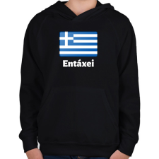 PRINTFASHION Minden OK Görögül - Gyerek kapucnis pulóver - Fekete gyerek pulóver, kardigán