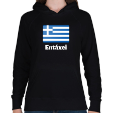 PRINTFASHION Minden OK Görögül - Női kapucnis pulóver - Fekete női pulóver, kardigán