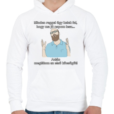 PRINTFASHION minden reggel... - Férfi kapucnis pulóver - Fehér férfi pulóver, kardigán