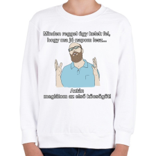 PRINTFASHION minden reggel... - Gyerek pulóver - Fehér gyerek pulóver, kardigán