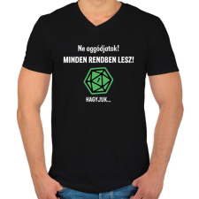 PRINTFASHION Minden rendben lesz! - Férfi V-nyakú póló - Fekete férfi póló