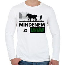 PRINTFASHION MINDENEM A TANYÁM - Férfi hosszú ujjú póló - Fehér férfi póló