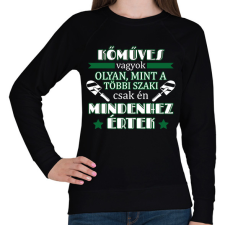 PRINTFASHION Mindenhez értek - Női pulóver - Fekete női pulóver, kardigán