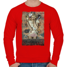 PRINTFASHION Mindenhol őt látom - Férfi pulóver - Piros