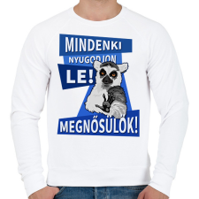 PRINTFASHION Mindenki nyugodjon le megnősülök - Férfi pulóver - Fehér férfi pulóver, kardigán