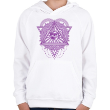 PRINTFASHION Mindent látó szem - Gyerek kapucnis pulóver - Fehér gyerek pulóver, kardigán