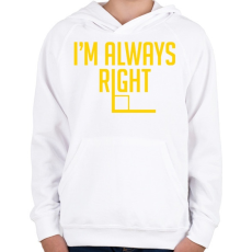 PRINTFASHION Mindig helyes - Gyerek kapucnis pulóver - Fehér